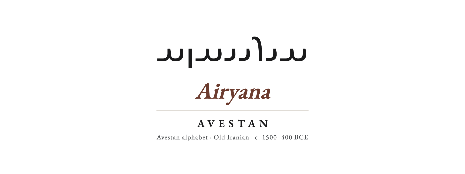 Avestan endonym card