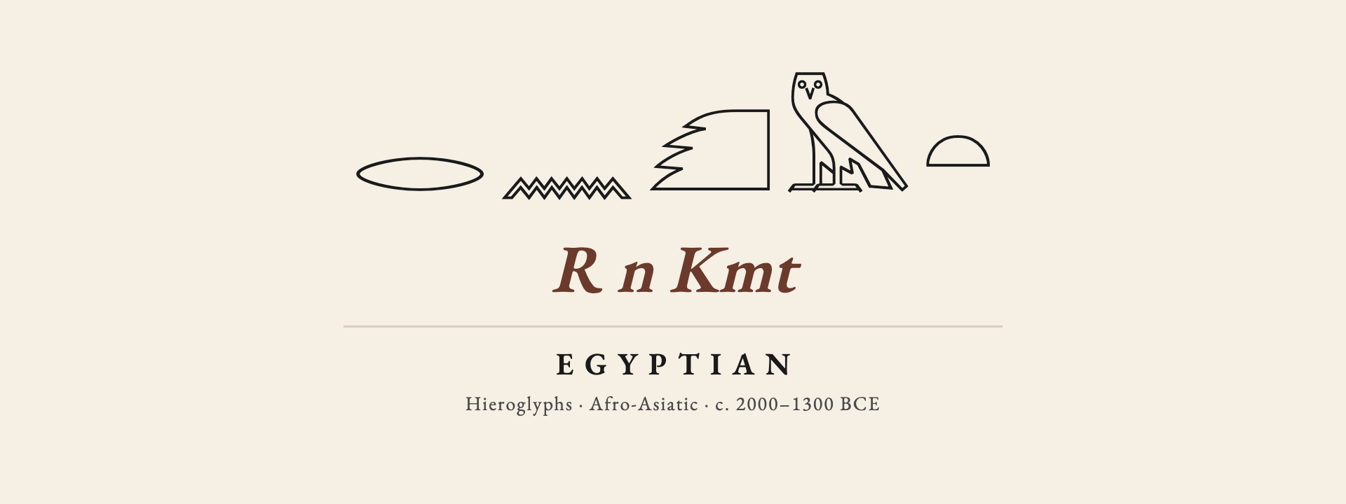 Egyptian (Middle Egyptian) endonym card