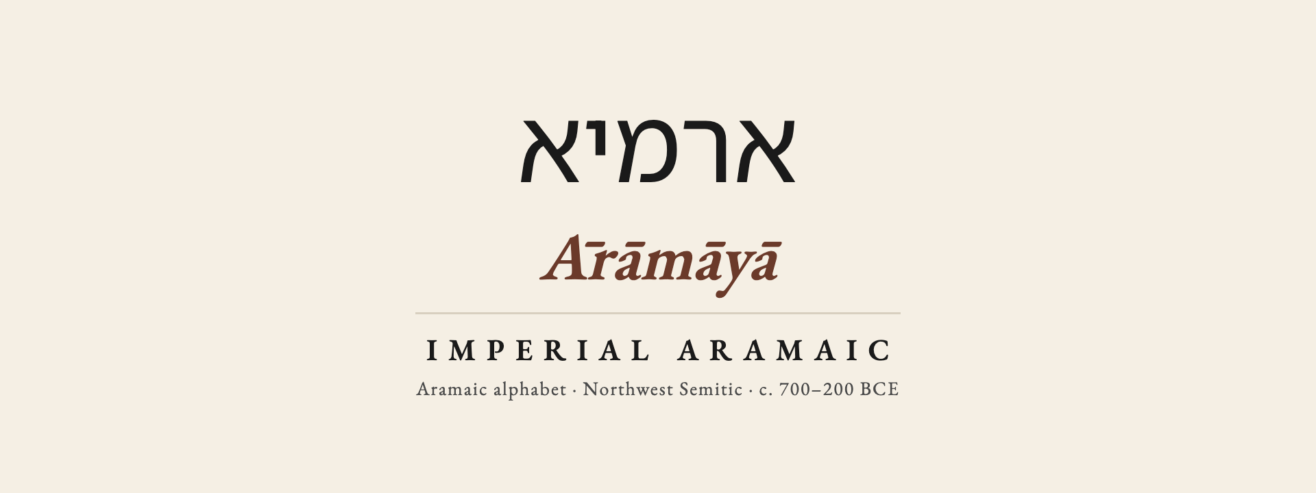 Imperial Aramaic endonym card