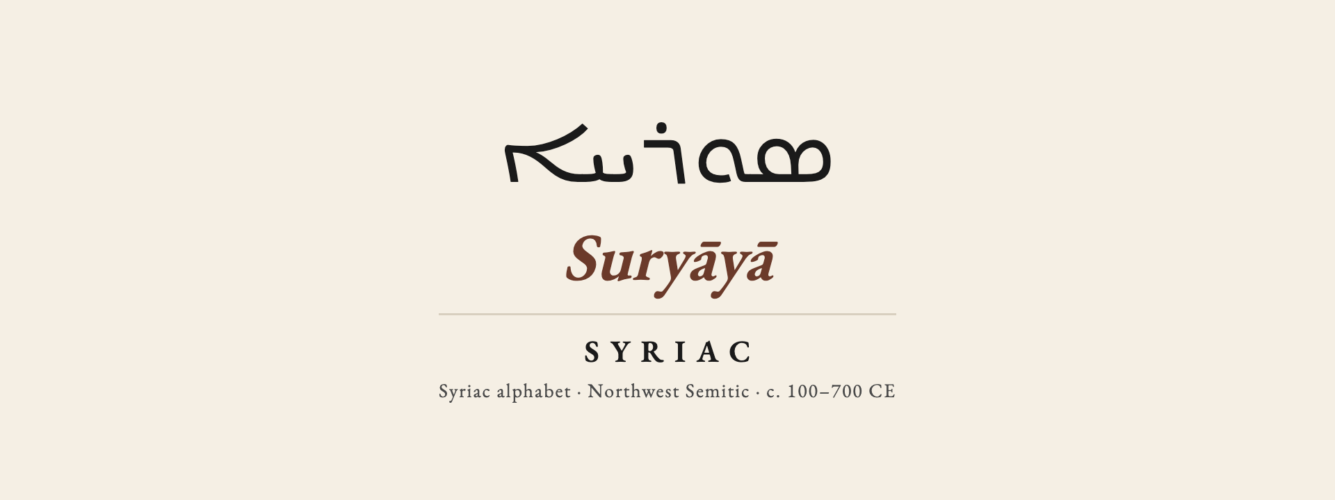Syriac endonym card